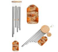 Orange Caramel Wave Wind Chimes for Outside Memorial Tuned Outdoor Windchimes Large Garden Decor Wind Chime with Melodious Sound for Mom Dad Grandma Home Garden Patio Decor