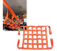 Orange Cargo Lifting Net 1/2/ 3/4 M, Lifting Net Straps for Hoist 5-20CM Square Hole, Polyester Sling Hoisting Net for Construction Rigging Moving Unloading(2.5x2.5m - Load 3ton(20cm mesh))