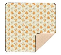 Orange Cartoon Cute Duckling Soft Thick Baby Play Mat for Indoor Outdoor Cozy Breathable Travel Play Mat for Baby Toddler Infant, 50'' x 50''