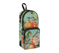 Orange Cashew Fruit Pencil Case, Big Capacity Pen Bag with Compartment Students Schoolbag Shape Stationery Organizer Pencil Pouch Marker Case for School Office Work