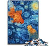 Orange Cat And Goldfish Jigsaw Puzzles for Adults 2000 Pieces,Decompressing Intellectual Educational Toy Suitable for Desktop Decoration (70X100cm)
