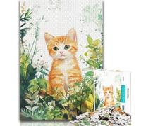 Orange Cat Baby Jigsaw Puzzles for Adults Teenagers Jigsaws Puzzle,Help The Brain Exercise Addictive Toys to Cultivate Patience Great Gift 38x26cm