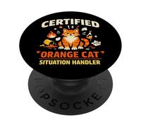 Orange Cat Chaos Funny Cat Orange Tabby Meme Comedy PopSockets Adhesive PopGrip