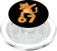 Orange Cat Dabbing Funny 67 Six Seven Meme PopSockets PopGrip for MagSafe