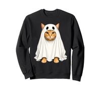 Orange Cat Dressed As A Ghost Halloween Sweatshirt