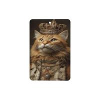 Orange Cat Dressed As King Wearing Crown Car Air Fresheners 4 Pcs Hanging Scented Cards Fragrance Scented Cards For Car Aromatherapy Tablets