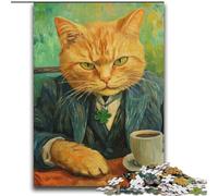 Orange Cat Drinking Coffee Puzzles for Adults Teens 2000 Pieces, Educational Stress Relief Toy for Is Ideal As A Gift for The Whole Family (70x100cm)