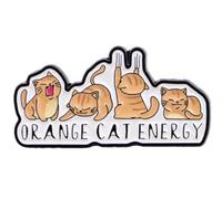 Orange Cat Energy Naughty Scratch Yawn Color Patch Pattern Sleeping Napping Asleep Loaf Kitten Cats Kitty Lover Cute Kawaii 1.1" Enamel Pin Badge