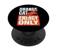 Orange Cat Energy Only Cat Mom Humor PopSockets Adhesive PopGrip