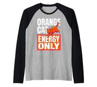 Orange Cat Energy Only Cat Mom Humor Raglan Baseball Tee