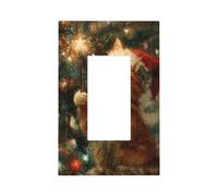 Orange Cat Holding A Magic Wand Light Switch Wall Plate Faceplate Cover Single Rocker 1 Gang Decorator Outlet Receptacle Covers for Home Kitchen Room Bathroom Decor
