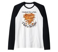Orange Cat Mom Ginger Feline Tornado Chaos Humor Raglan Baseball Tee