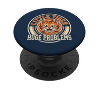 Orange Cat Mom Little Tiger Huge Problems Sarcastic PopSockets Adhesive PopGrip