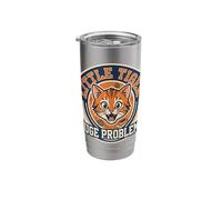 Orange Cat Mom Little Tiger Huge Problems Sarcastic Stainless Steel Insulated Tumbler