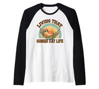 Orange Cat Mom Living That Ginger Cat Life Raglan Baseball Tee