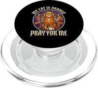 Orange Cat Mom My Cat Is Orange Pray For Me PopSockets PopGrip for MagSafe
