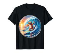 Orange Cat Owner Surfing Lover Surfer Surfboard Rider Funny T-Shirt