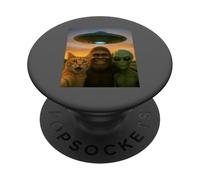 Orange Cat Selfie Bigfoot UFO Alien PopSockets Adhesive PopGrip