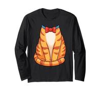 Orange Cat Shirt Adult Kids Men Women Tabby Cat Costume Long Sleeve T-Shirt