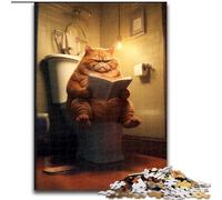 Orange Cat Sitting on The Toilet Puzzles for Adults And Teenagers, Challenging Game Gifts for Is Ideal As A Gift for The Whole Family (50x75cm)