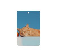Orange Cat Sleeping Car Air Fresheners 4 Pcs Hanging Scented Cards Fragrance Scented Cards For Car Aromatherapy Tablets