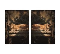 Orange Cat Sleeping Passport Holder Passport Wallet PU Leather Passports Protective Cover Slim Travel Accessories