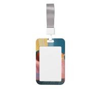 Orange Cat Sleeping Sliding Id Badge Holder Hard Plastic Work Card Case Name Tag Protector for Nurses Office