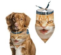 Orange Cat Sticking Out Tongue Dog Bandana Triangle Dog Scarf Washable Adjustable Dog Bib Puppy Neckerchief Pet Bandana Pet Scarf Pet Triangle Scarf Handkerchief for Puppy Pet