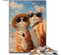 Orange Cat Taking Selfie 1000 Piece Jigsaw Puzzles for Adults Gifts, Educational Games Home Decoration Deal As Gifts for The Whole Family (size 50x75cm)