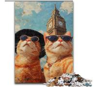 Orange Cat Taking Selfie Jigsaw Puzzles for Adults Teenagers Jigsaws Puzzle, Suitable for Ages 14 And Up Toy Wall Decor Birthday And Unique Gifts (26x38cm)