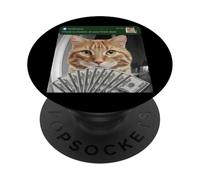 Orange Cat There Is Motion At Your Front Door Silly PopSockets Adhesive PopGrip