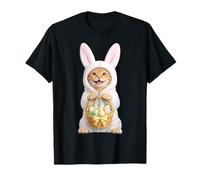 Orange Cat Wearing Easter Bunny Funny Cute Costume T-Shirt