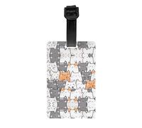 Orange Cats (1) Print Luggage Tags with Full Back Privacy Cover â€“ Durable PVC ID Labels for Suitcases & Backpacks