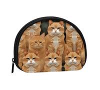 Orange Cats Coin Purse Personalized Coin Bag for Women Men Change Purse Small Wallets with Zipper Mini Shell Coin Pouch Outdoor Shopping Change Storage Bag Handbags Gifts