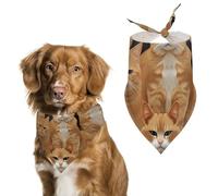 Orange Cats Dog Bandana Triangle Dog Scarf Washable Polyester Dog Bibs Cute Pet Bandana for Medium Large Dogs Puppy and Cats