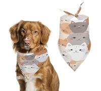 Orange Cats Dog Bandanas Cute Soft Cotton Puppy Scarves Washable Daily Summer Durable Triangle Reversible Bibs Suitable for Small Medium Large Dogs and Cats