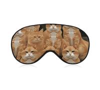 Orange Cats Eye Mask Soft Breathable Sleep Blindfold Adjustable Light Blocking Night Masks Zero Eye Pressure Sleeping Mask for Travel