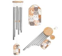 Orange Cats Memorial Wind Chimes for Outside Deep Tone 20.5", 6 Aluminum Tubes, Sympathy Windchimes Personalized Chimes for Outdoor Garden Patio Yard Decor, Bereavement Condolence Gift