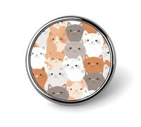 Orange Cats Round Badge Cute Brooch Hats Jackets Decor Personalized Lapel Pin Clothing Jewelry Accessories for Wedding Party Gift
