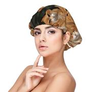 Orange Cats Satin Bonnet Silk Bonnet, Hair Bonnet For Sleeping, Soft Double Layer Silk Sleeping Cap Hair Wrap For Women Natural Hair Curly Hair Braided Hair Long Hair