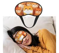 Orange Cats Sleep Mask for Side Sleeper Blackout Eye Mask for Sleeping Blindfold 3D Sleeping Mask for Men Women Soft Breathable Eye Cover for Meditation Light Blocking Travel