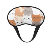 Orange Cats Sleep Mask for Side Sleeper, Blackout Sleeping Eye Mask, Soft Breathable Eye Cover for Women Men Travel Eyeshade, Relaxing Zero Pressure Night Blindfold