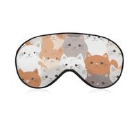 Orange Cats Sleep Mask Light Blocking Eye Cover Polyester Eye Mask with Elastic Strap Blindfold for Side Sleeper Sleeping Masks Face Hugging for Women Men Travel