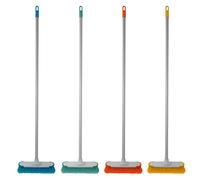 CHARLES BENTLEY Broom, Orange, Soft, Indoor Broom, Metal Handle, Broom Head, Soft Flagged Bristles, Rubber Bumpers, Strong, Robust Handle, Hanging Hook, Practical (120x14x14cm)