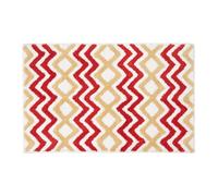Homescapes Bath Mat Super-Absorbent 100% Cotton Chevron Non-Slip Latex 50×80cm Burnt Orange & Yellow