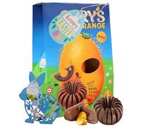 Orange Chocolate Easter Eggs Hamper - Smooth Large Milk Chocolate Egg & Chocolate Orange Ball 307g with Topline Hanging Decoration. Great Chocolate Gift for Easter Gifts, Egg Hunt
