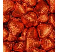 Orange Chocolate Foil Wrapped Hearts 50 Pcs (280g) - From Sweet Factore
