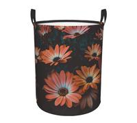 Orange Chrysanthemum Circular single-layer laundry basket, fit for multi-functional storage in dormitories/bedrooms