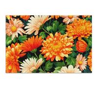 Orange Chrysanthemums Daisies Jigsaw Puzzles 500 Pieces for Adults Funny Puzzle Game Gifts Fun Puzzle for Adults Animal Art Print, 20.5x14.9 Inch
