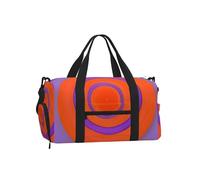 Orange Circle Centre Duffel Bag with Shoe Compartment - Lightweight Water-Resistant Holdall Gym Bag with Built-in Wet and Dry Separation Pouch